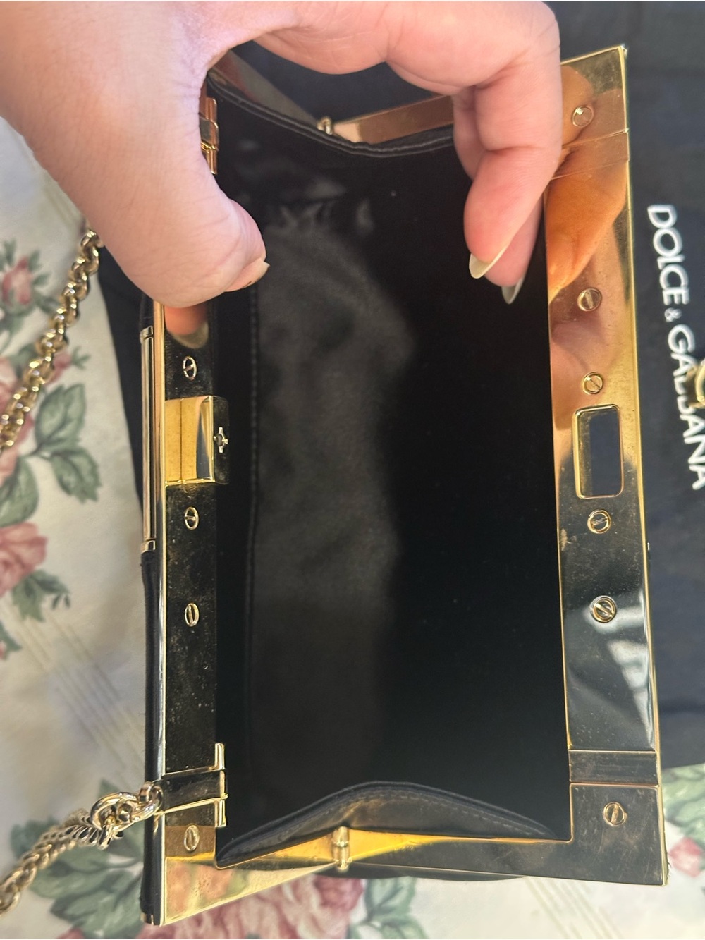 Dolce & Gabbana Black Marlene Satin Evening Bag - Picture 5 of 6